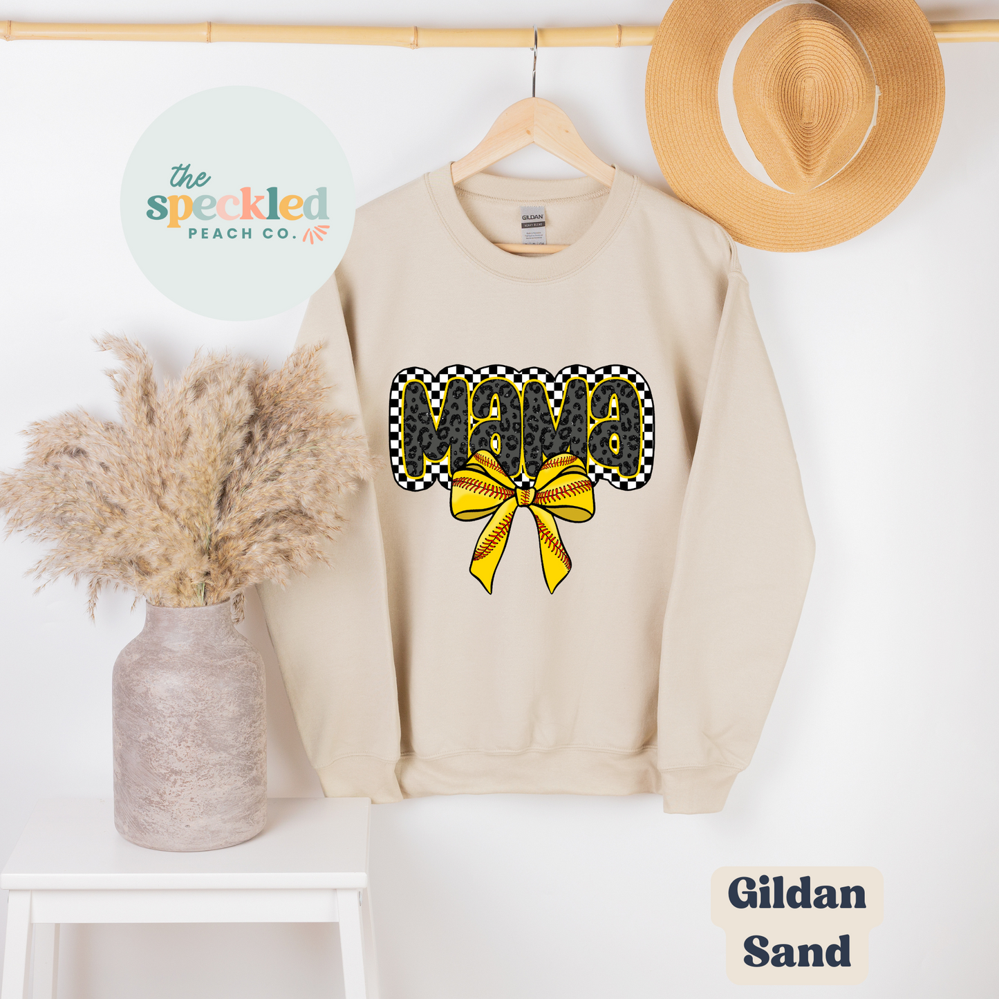 Softball Mama w/ bow (Tee + Sweatshirt Option)