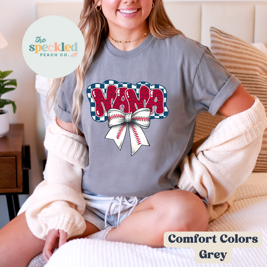 Baseball Mama w/ bow (Tee + Sweatshirt Option)