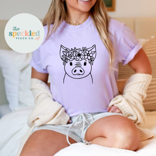 Floral Pig Tee