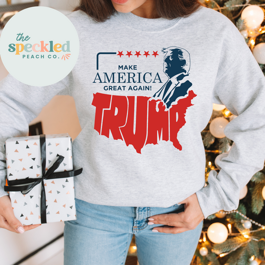 MAGA / Trump UNISEX Crewneck Sweatshirt or Short Sleeve Tee