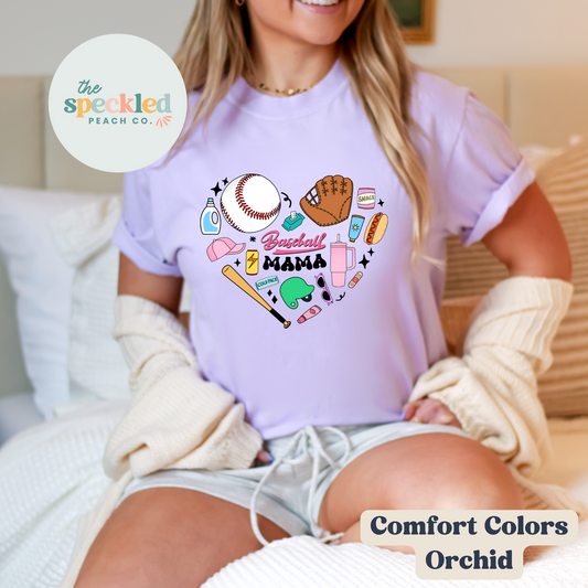 Baseball Mama Doodles Tee