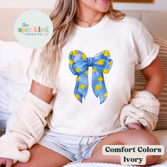 Coquette Softball Bow Tee