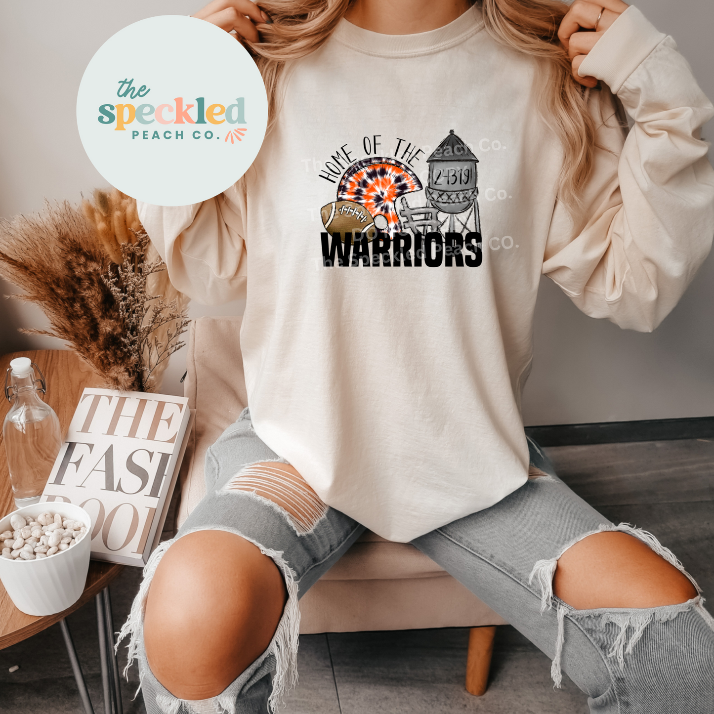 Home of The Warriors (Chilhowie Football) - Comfort Color Long Sleeve (ADULT)